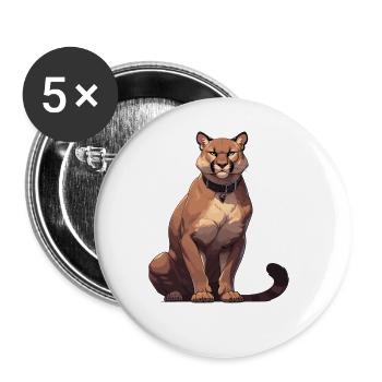 Cougar Mountain Lion Mountain Lion - Buttons large 2.2''/56 mm (5-pack) - white - Front