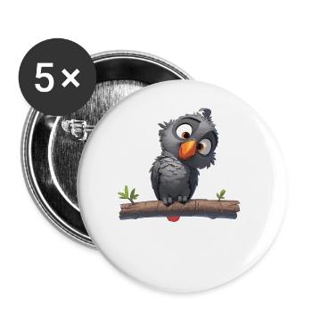 Gray Parrot Graupapageis Graupapagei - Buttons large 2.2''/56 mm (5-pack) - white - Front