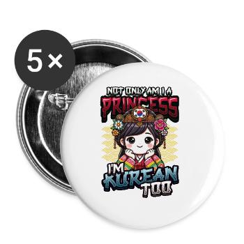 Filles Origine coréenne Corée du Sud - Lot de 5 grands badges (56 mm) - blanc - Devant