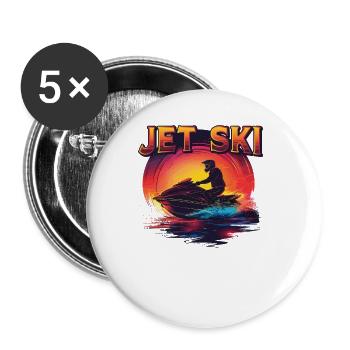 Jet Ski Adventure Retro Summer - Buttons large 2.2''/56 mm (5-pack) - white - Front