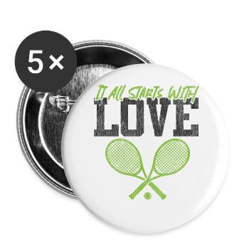 Drôle de joueur de tennis raquette jeu de mots - Lot de 5 grands badges (56 mm) - blanc - Devant