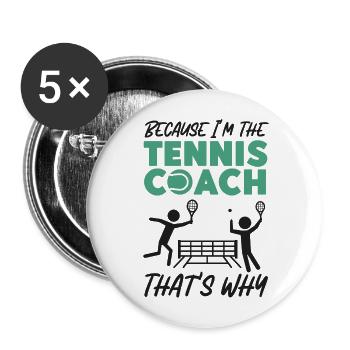 drôle joueur de tennis raquette jeu de mots voir - Lot de 5 grands badges (56 mm) - blanc - Devant