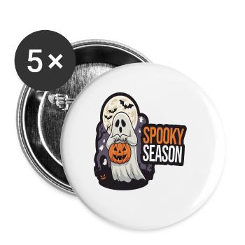 Cute Halloween Ghost Spooky Season Ghost - Buttons large 2.2''/56 mm (5-pack) - white - Front