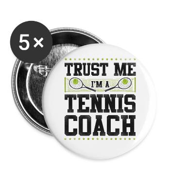 Drôle de joueur de tennis Racket Trust - Lot de 5 grands badges (56 mm) - blanc - Devant