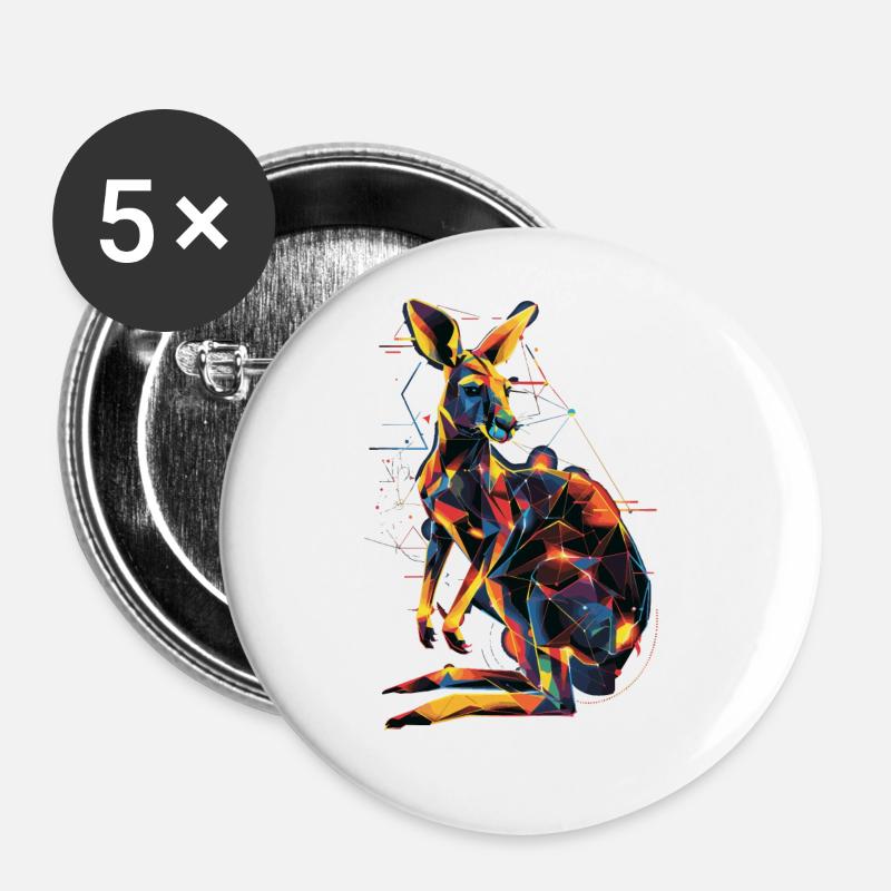 Kangaroo - Buttons large 2.2''/56 mm (5-pack) - white
