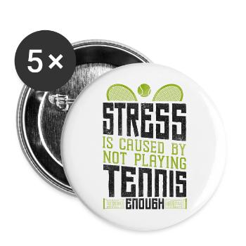 Funny Tennis Player Racket Stress - Buttons groß 56 mm (5er Pack) - Weiß - Vorne