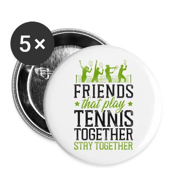 Funny Tennis Player Racket Friends - Buttons large 2.2''/56 mm (5-pack) - white - Front
