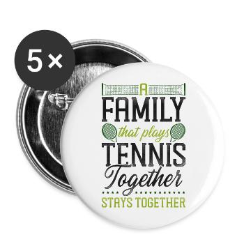 drôle de joueur de tennis raquette famille - Lot de 5 grands badges (56 mm) - blanc - Devant