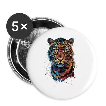 Leopard - Buttons large 2.2''/56 mm (5-pack) - white - Front
