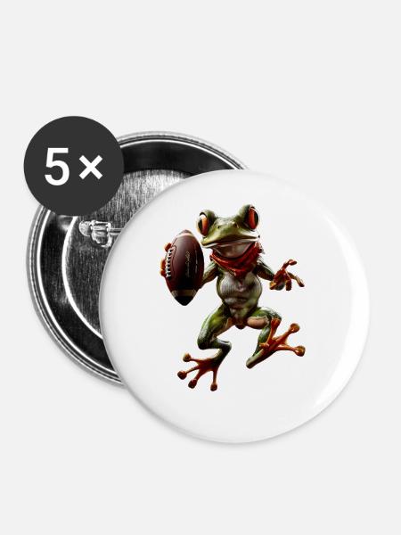Frosch - Buttons groß 56 mm (5er Pack) - Weiß