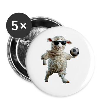Schaf - Buttons groß 56 mm (5er Pack) - Weiß - Vorne