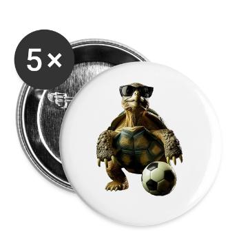 Tortue - Lot de 5 grands badges (56 mm) - blanc - Devant