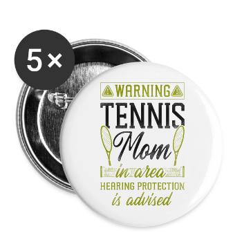 Funny Tennis Player Racket Mom - Buttons large 2.2''/56 mm (5-pack) - white - Front