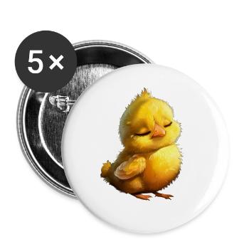 Chicken - Buttons large 2.2''/56 mm (5-pack) - white - Front