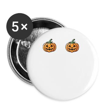 Stop Staring At My Pumpkins Halloween - Buttons large 2.2''/56 mm (5-pack) - white - Front