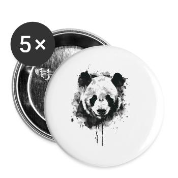 Panda - Lot de 5 grands badges (56 mm) - blanc - Devant