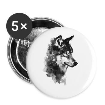 Wolf - Buttons large 2.2''/56 mm (5-pack) - white - Front