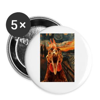 Chicken - Buttons large 2.2''/56 mm (5-pack) - white - Front