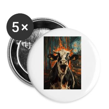 Kuh - Buttons groß 56 mm (5er Pack) - Weiß - Vorne