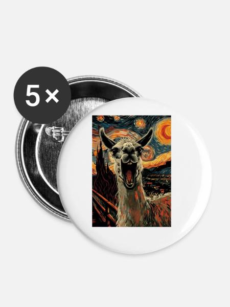 Lama - Buttons groß 56 mm (5er Pack) - Weiß