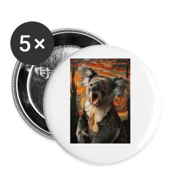 Koala - Lot de 5 grands badges (56 mm) - blanc - Devant