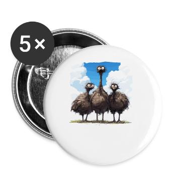 Emus Emu - Buttons large 2.2''/56 mm (5-pack) - white - Front