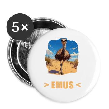 Emus Emu - Buttons large 2.2''/56 mm (5-pack) - white - Front