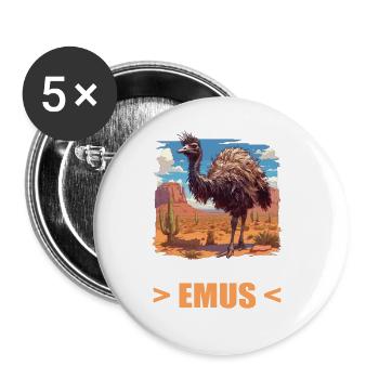 Emus Emu - Buttons large 2.2''/56 mm (5-pack) - white - Front