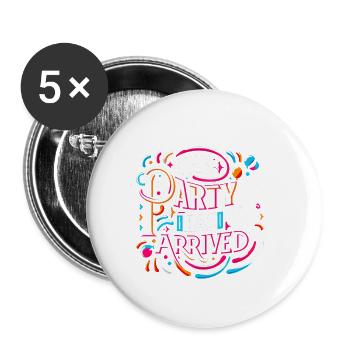 The Party Has Arrived 14 - Buttons groß 56 mm (5er Pack) - Weiß - Vorne