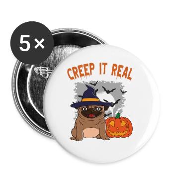 Cute Halloween Ghost Halloween - Buttons large 2.2''/56 mm (5-pack) - white - Front
