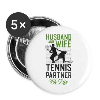 Funny Tennis Player Racket Husband - Buttons large 2.2''/56 mm (5-pack) - white - Front