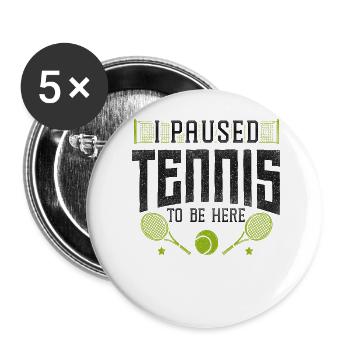 Raquette de joueur de tennis drôle I - Lot de 5 grands badges (56 mm) - blanc - Devant
