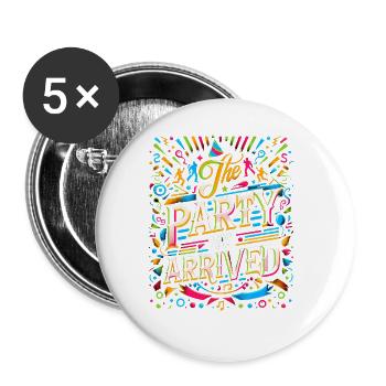 The Party Has Arrived 11 - Buttons groß 56 mm (5er Pack) - Weiß - Vorne