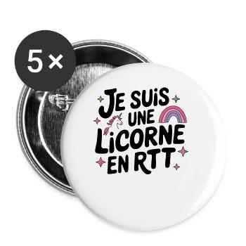 I Am A Unicorn In RTT Humor Colleague - Buttons large 2.2''/56 mm (5-pack) - white - Front
