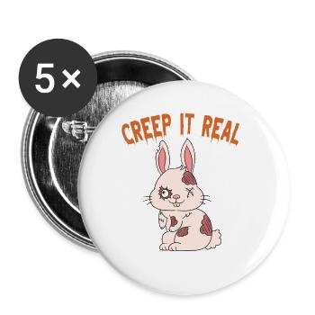 Mignon Halloween Fantôme Halloween - Lot de 5 grands badges (56 mm) - blanc - Devant