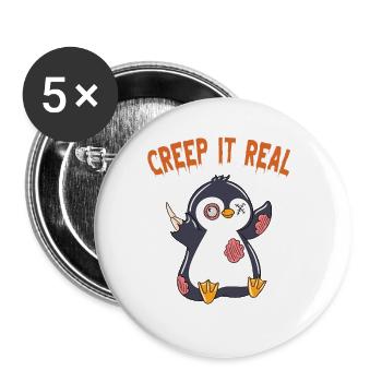 Cute Halloween Ghost Halloween - Buttons large 2.2''/56 mm (5-pack) - white - Front