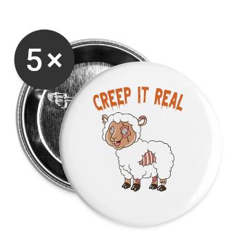 Cute Halloween Ghost Halloween - Buttons large 2.2''/56 mm (5-pack) - white - Front