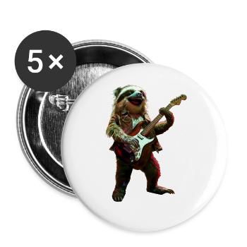 Faultier - Buttons groß 56 mm (5er Pack) - Weiß - Vorne