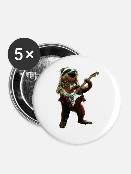 Faultier - Buttons groß 56 mm (5er Pack) - Weiß