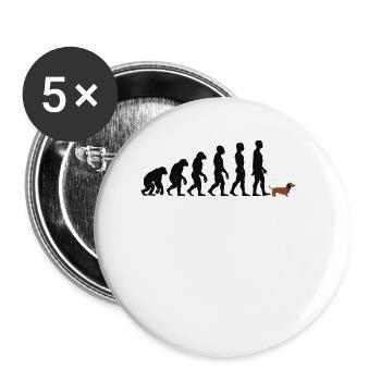 Dackel - Buttons groß 56 mm (5er Pack) - Weiß - Vorne