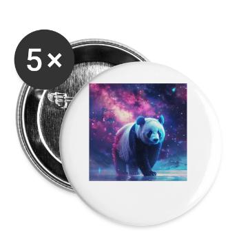 Panda - Lot de 5 grands badges (56 mm) - blanc - Devant