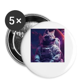 Wolf - Buttons large 2.2''/56 mm (5-pack) - white - Front