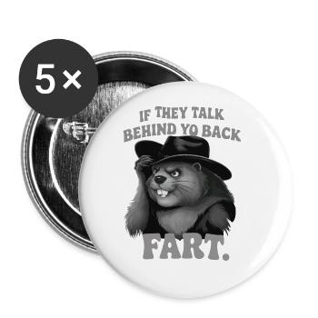 Biber - Buttons groß 56 mm (5er Pack) - Weiß - Vorne