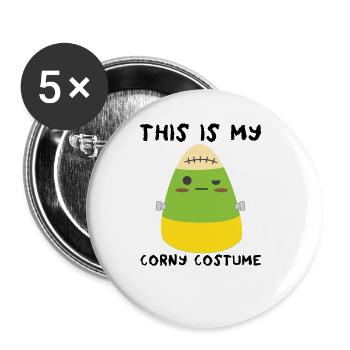 Das ist mein kitschiges Kostümmonster Candy Corn - Buttons groß 56 mm (5er Pack) - Weiß - Vorne