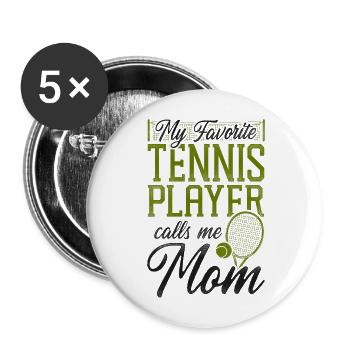 Drôle de joueur de tennis raquette maman - Lot de 5 grands badges (56 mm) - blanc - Devant