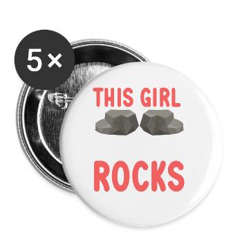 Cette fille s’arrête pour les roches géologue géologique - Lot de 5 grands badges (56 mm) - blanc - Devant