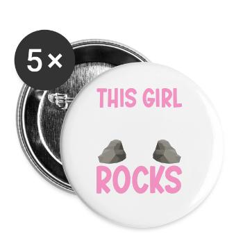 Cette fille s’arrête pour les roches géologue géologique - Lot de 5 grands badges (56 mm) - blanc - Devant
