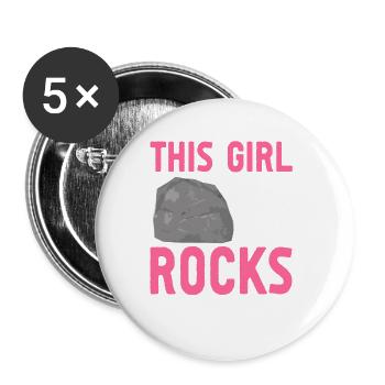 Cette fille s’arrête pour les roches géologue géologique - Lot de 5 grands badges (56 mm) - blanc - Devant