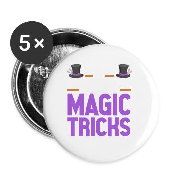 Funny Magician Magic - Buttons large 2.2''/56 mm (5-pack) - white - Front