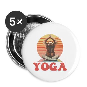 I'm Nicer After Yoga - Buttons groß 56 mm (5er Pack) - Weiß - Vorne